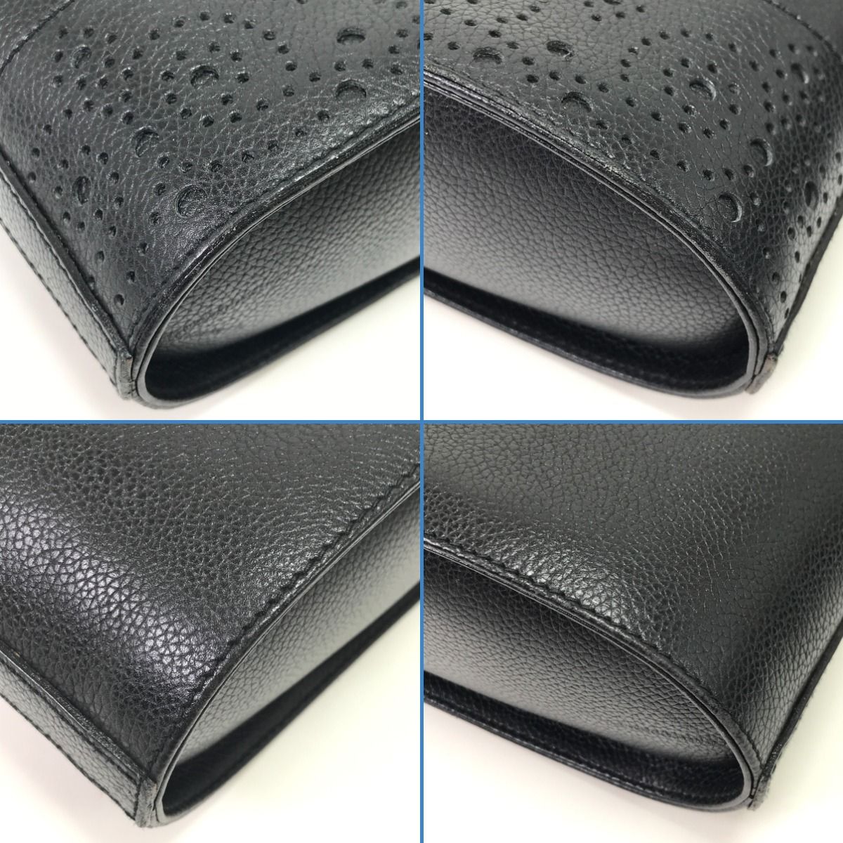 Tiffany & Co Shoulder Bag Perforated Leather Black — view 5