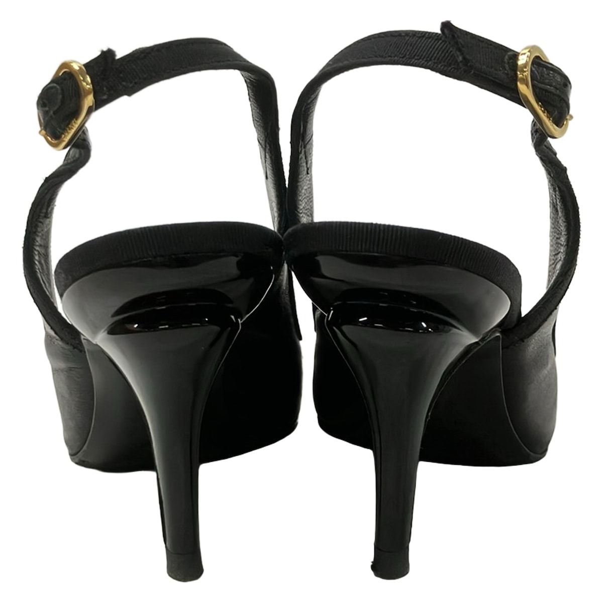 Chanel Sandals Black Ribbon CC Logo Lambskin — view 3