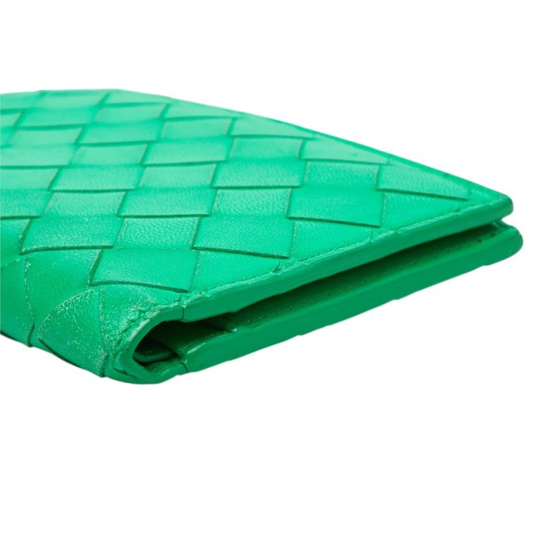 Bottega Veneta Intrecciato Bifold Wallet Paraquito Green Leather — view 4