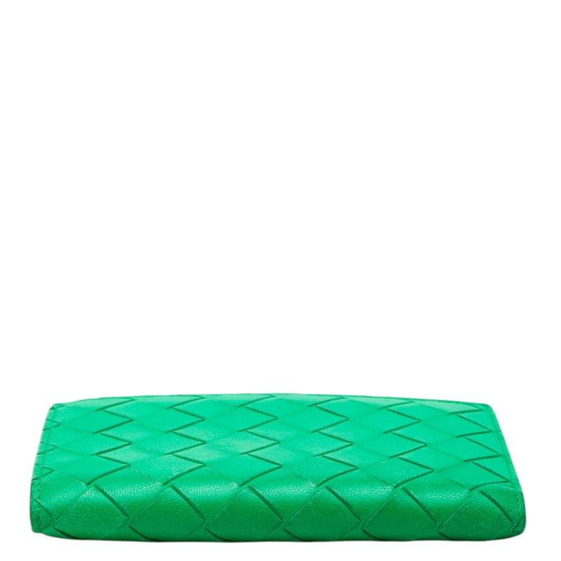 Bottega Veneta Intrecciato Bifold Wallet Paraquito Green Leather — view 3