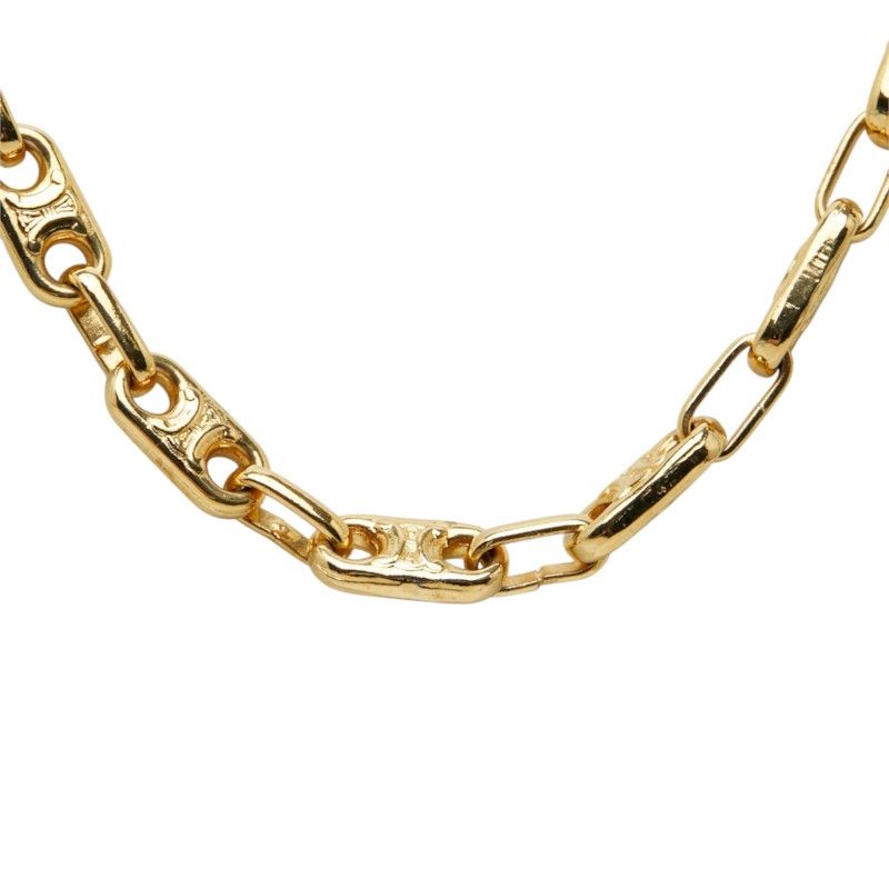 Celine Macadam Long Chain Necklace Gold Plated — view 2