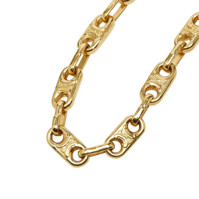Celine Macadam Long Chain Necklace Gold Plated