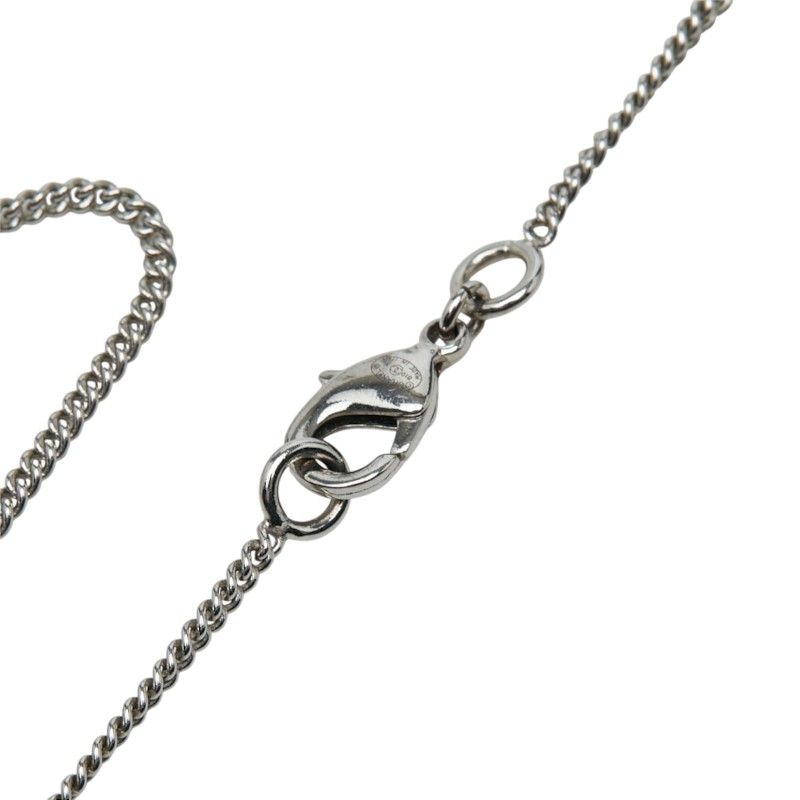 Chanel CC Logo Necklace Silver Metal Rhinestone — view 5
