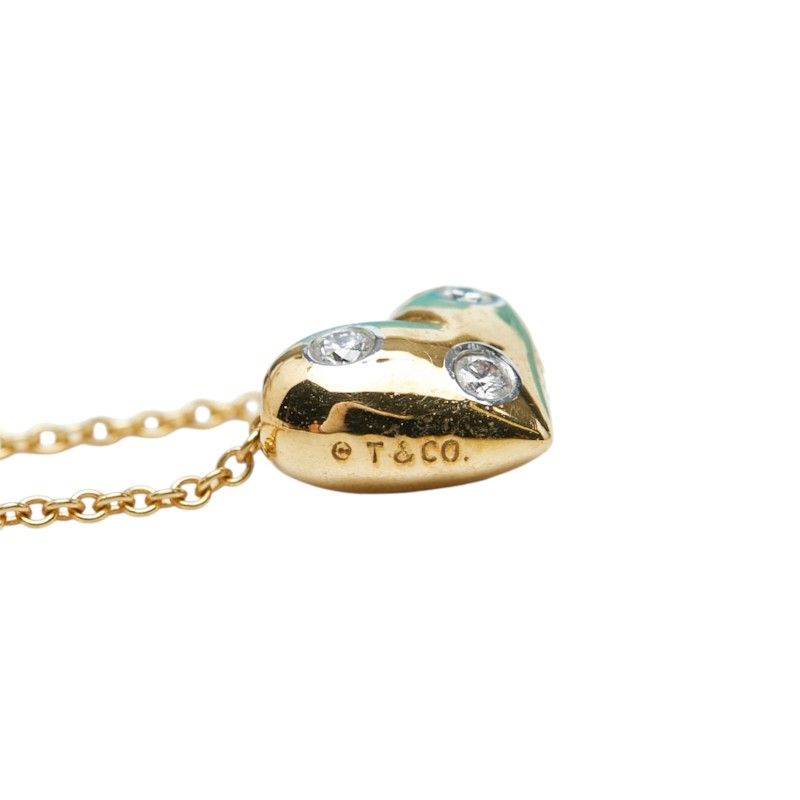 Tiffany & Co Dots Heart Necklace 18k Yellow Gold Platinum — view 5