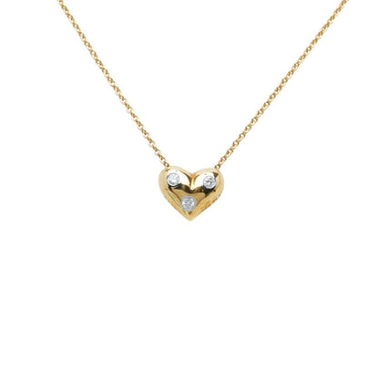 Tiffany & Co Dots Heart Necklace 18k Yellow Gold Platinum — view 2