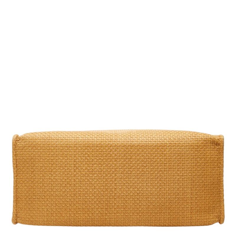 Dolce & Gabbana Logo Tote Shoulder Bag Brown Raffia Leather — view 3