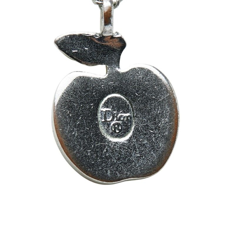 Dior Apple Motif Necklace Silver Pink Metal — view 6