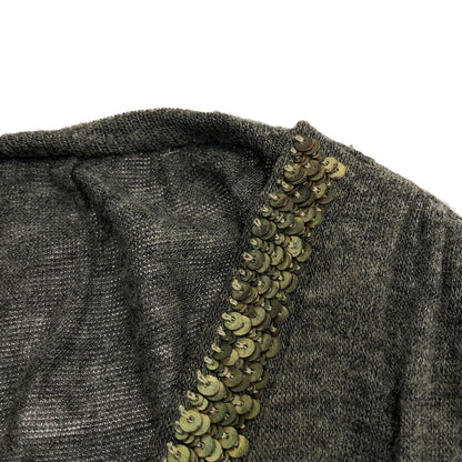 Gucci Sequin Design Knit Top Gray Sweater XS — view 7