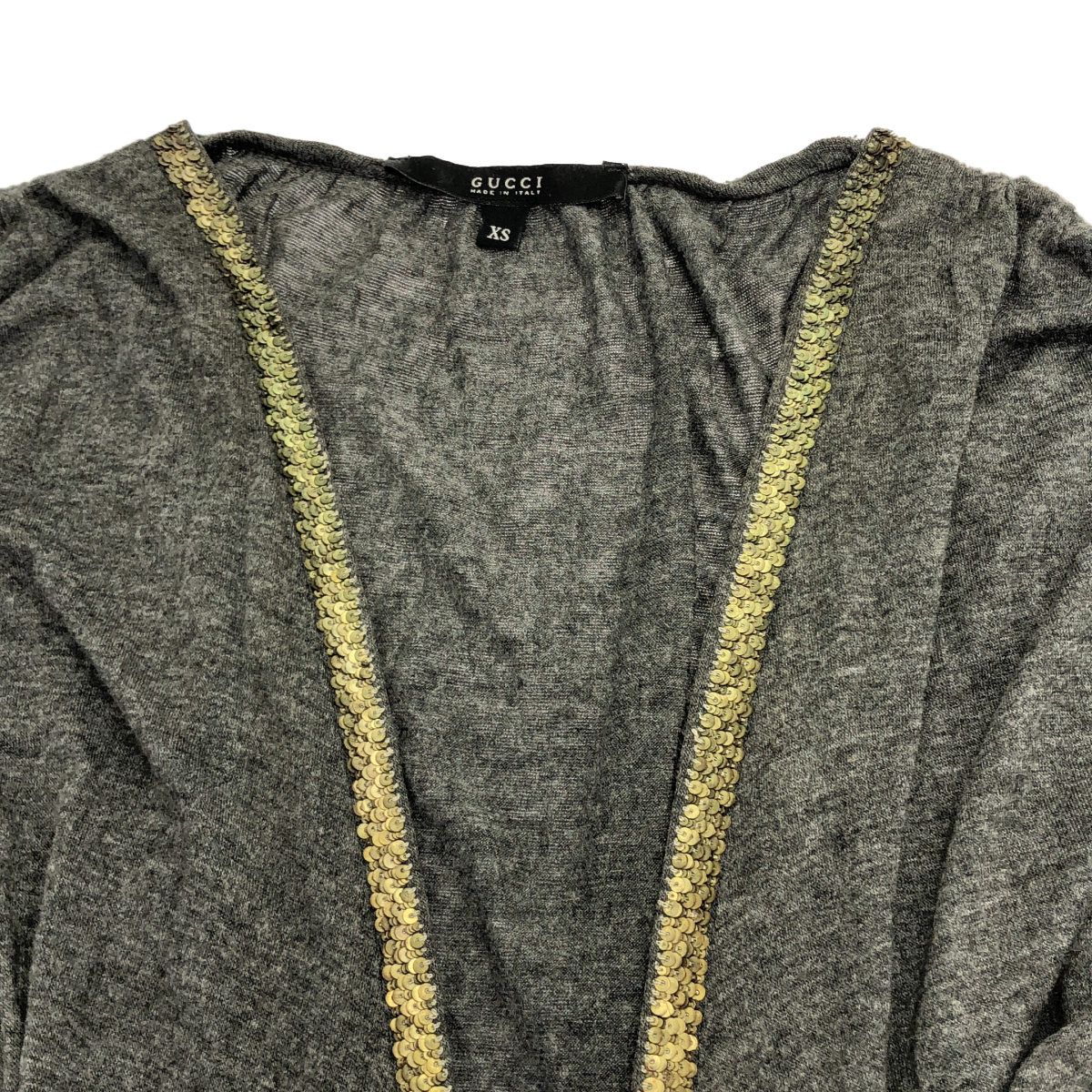 Gucci Sequin Design Knit Top Gray Sweater XS — view 4