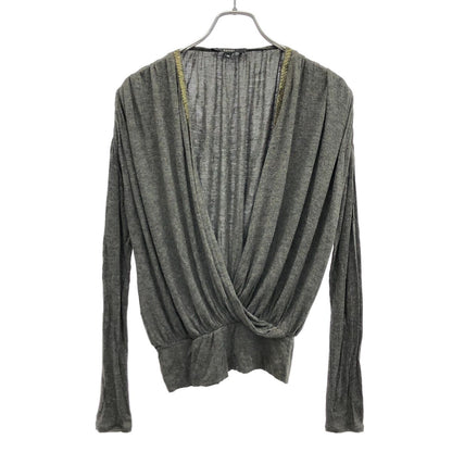 Gucci Sequin Design Knit Top Gray Sweater XS