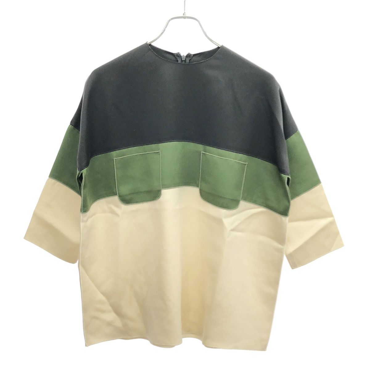 Celine by Phoebe Philo Paneled Silk Wool Top 2 Mix Color 34