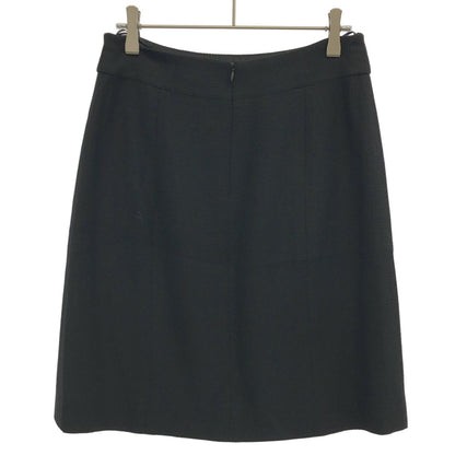 Chanel CC Logo Wool Silk Skirt Black 36 — view 2