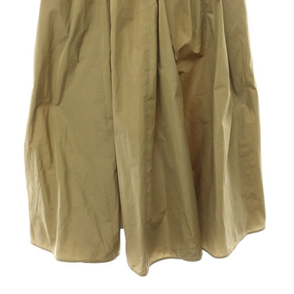 Max Mara Lonza Silk Taffeta Skirt Flare Long Beige 40 — view 4
