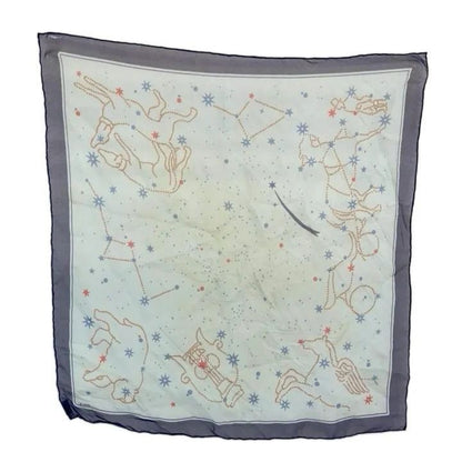 Hermes Carre 45 Gavroche Scarf Silk Zodiac Constellation Pattern All Over Print