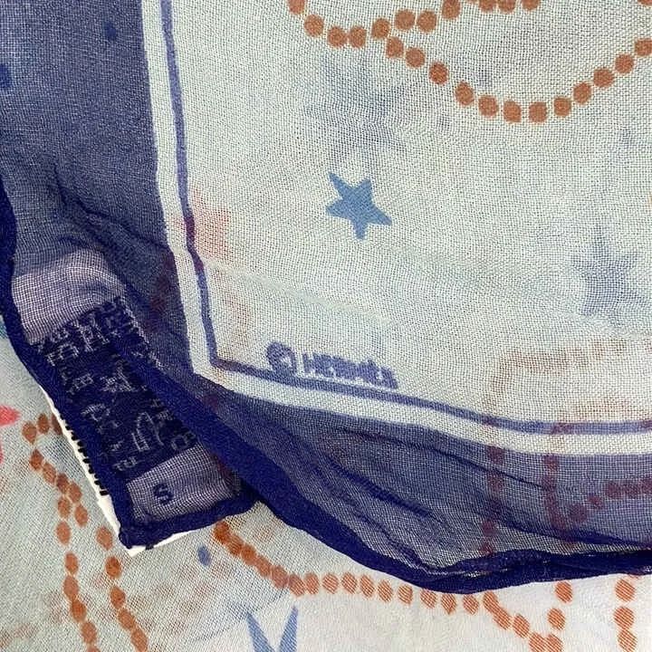 Hermes Carre 45 Gavroche Scarf Silk Zodiac Constellation Pattern All Over Print — view 3
