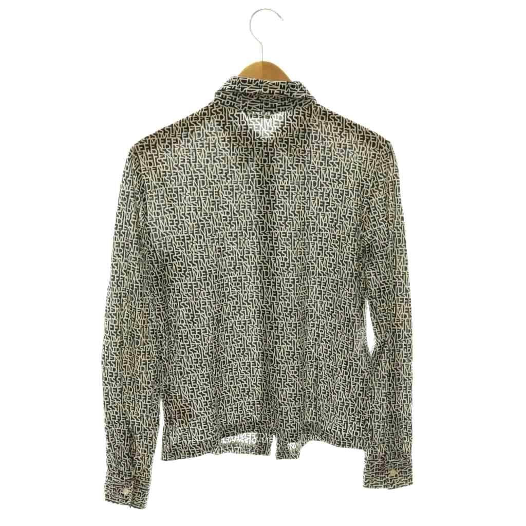 Fendissime Shirt Blouse Long Sleeve Logo All Over Print Black White 42 — view 2