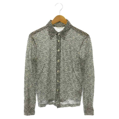 Fendissime Shirt Blouse Long Sleeve Logo All Over Print Black White 42