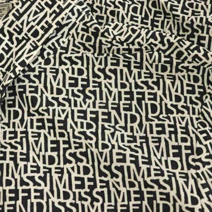 Fendissime Shirt Blouse Long Sleeve Logo All Over Print Black White 42 — view 6