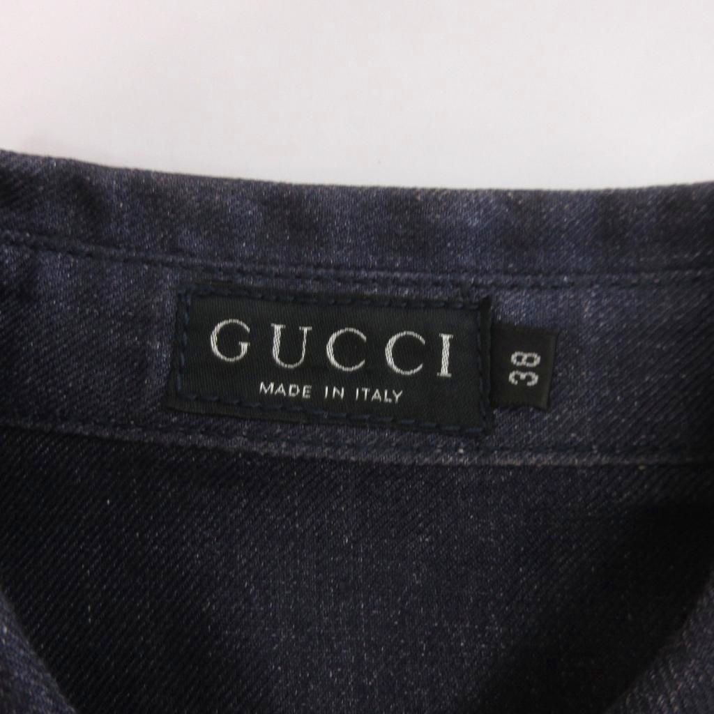 Gucci Shirt Dress Short Sleeve Linen Knee-Length Tom Ford Era Indigo 38 — view 4