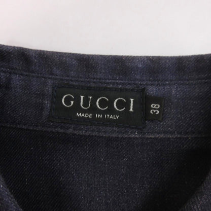 Gucci Shirt Dress Short Sleeve Linen Knee-Length Tom Ford Era Indigo 38 — view 4