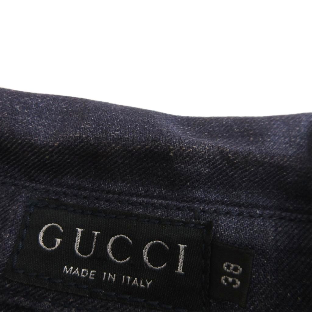 Gucci Shirt Dress Short Sleeve Linen Knee-Length Tom Ford Era Indigo 38 — view 5