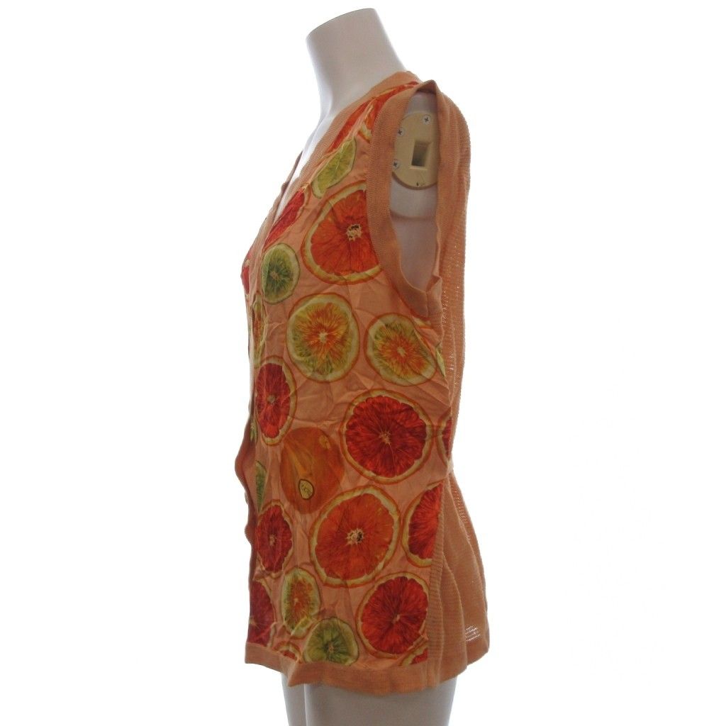 Gucci Vest Fruit All Over Print Tom Ford Era Linen Silk Orange — view 2