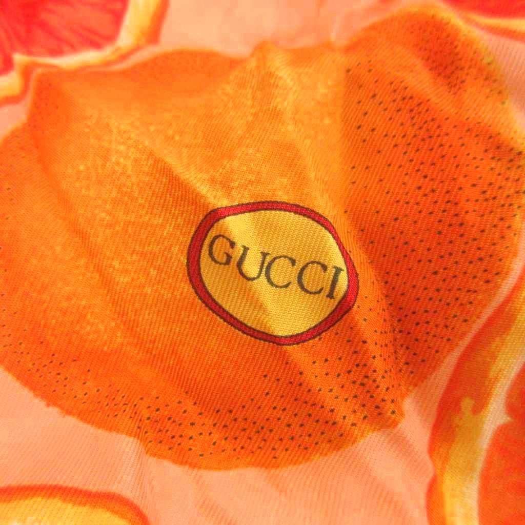 Gucci Vest Fruit All Over Print Tom Ford Era Linen Silk Orange — view 6