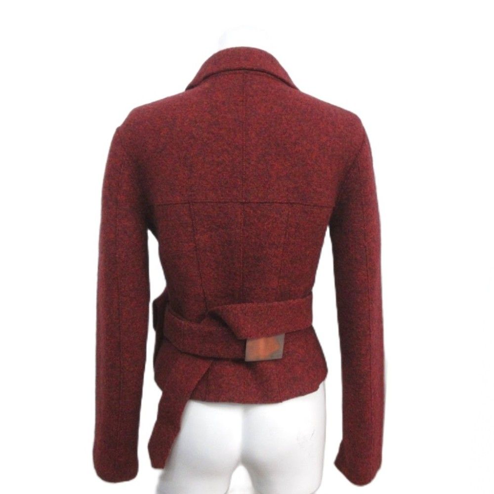 Chanel 99A Vintage Tyrolean Wool Jacket Felt Bordeaux 38 — view 4