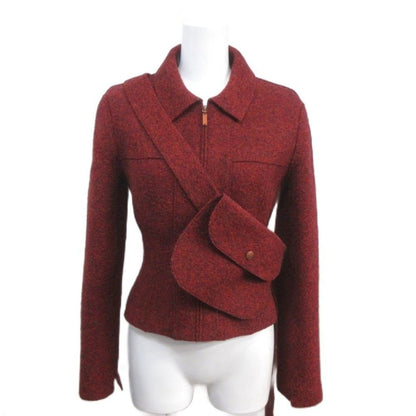 Chanel 99A Vintage Tyrolean Wool Jacket Felt Bordeaux 38 — view 2