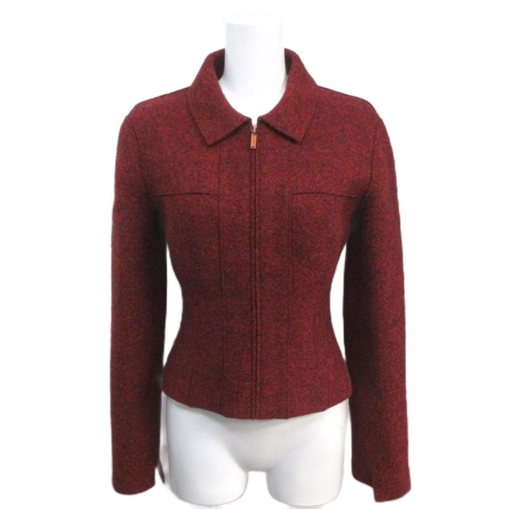 Chanel 99A Vintage Tyrolean Wool Jacket Felt Bordeaux 38 — view 3