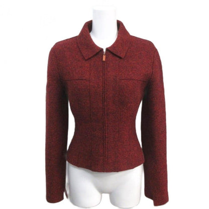Chanel 99A Vintage Tyrolean Wool Jacket Felt Bordeaux 38 — view 3