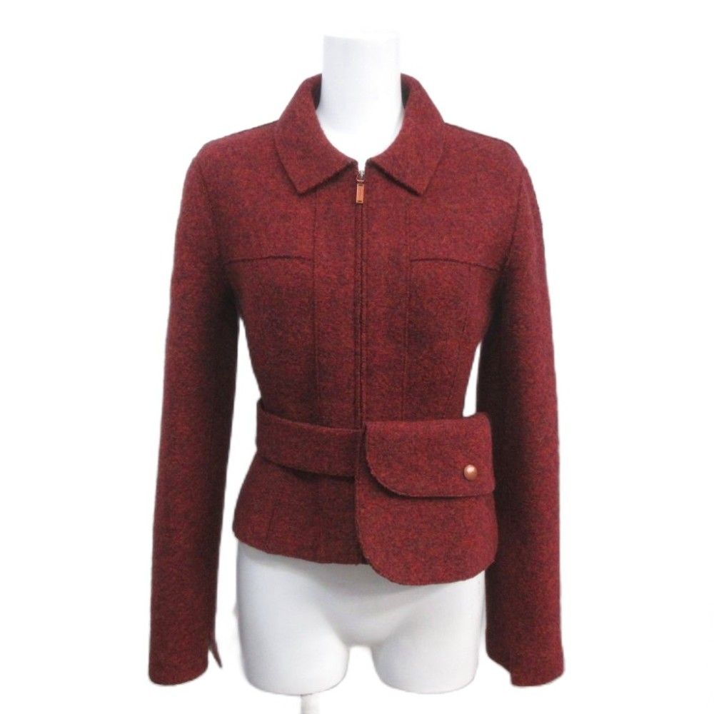 Chanel 99A Vintage Tyrolean Wool Jacket Felt Bordeaux 38