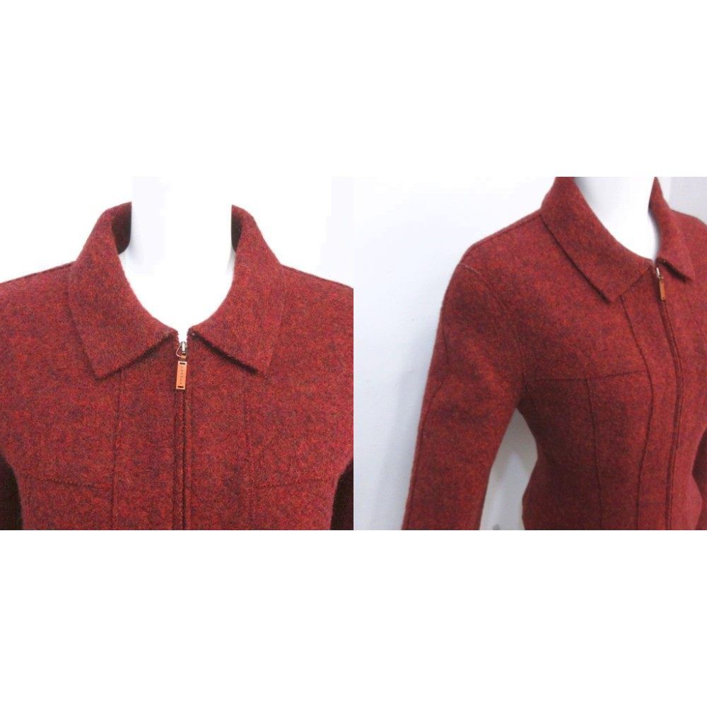 Chanel 99A Vintage Tyrolean Wool Jacket Felt Bordeaux 38 — view 6