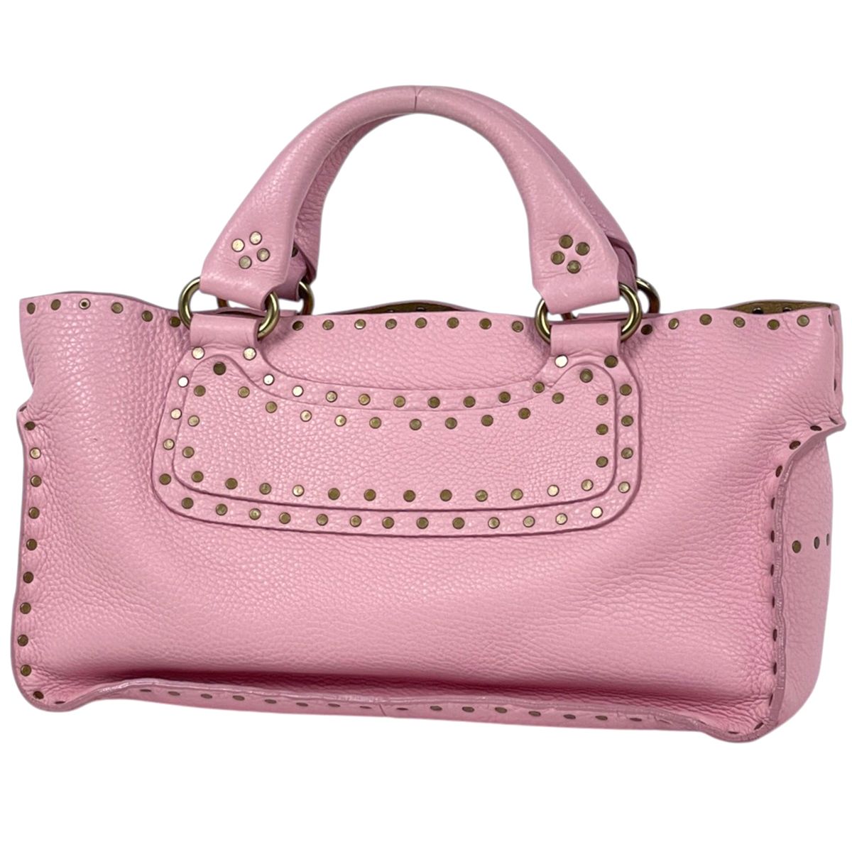 Celine Boogie Bag Handbag Leather Pink