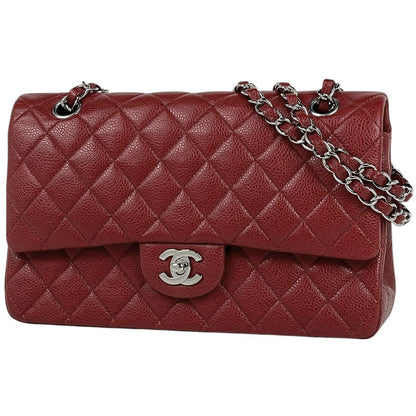 Chanel Shoulder Bag Quilted Double Flap CC Logo Caviar Leather