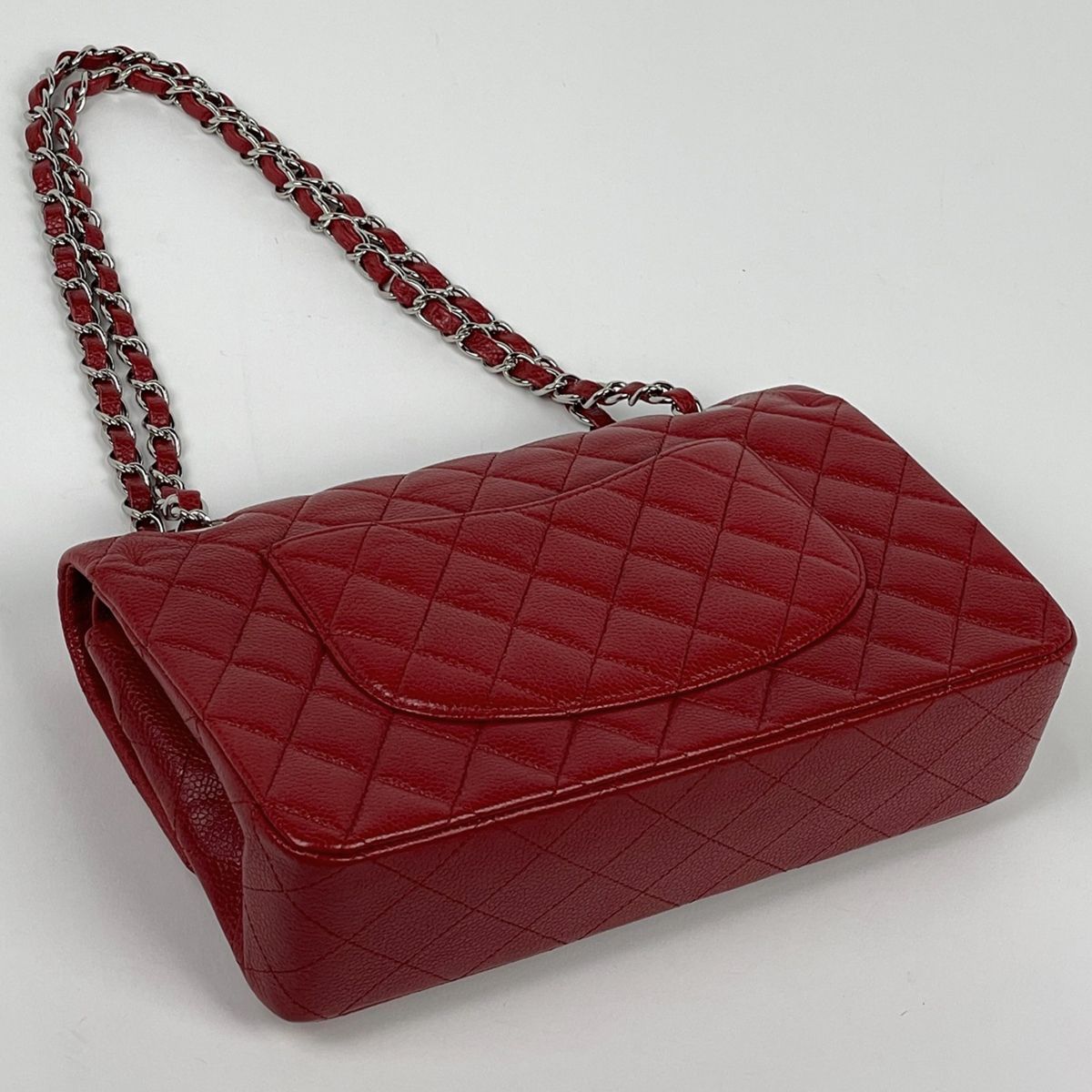 Chanel Shoulder Bag Quilted Double Flap CC Logo Caviar Leather — view 2