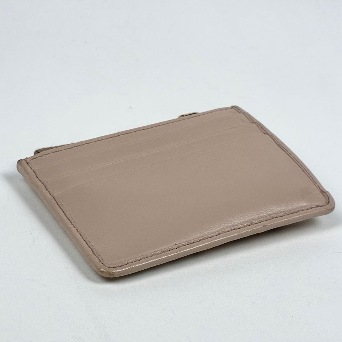 Miu Miu Card Case Matelasse Coin Purse Leather Pink — view 2