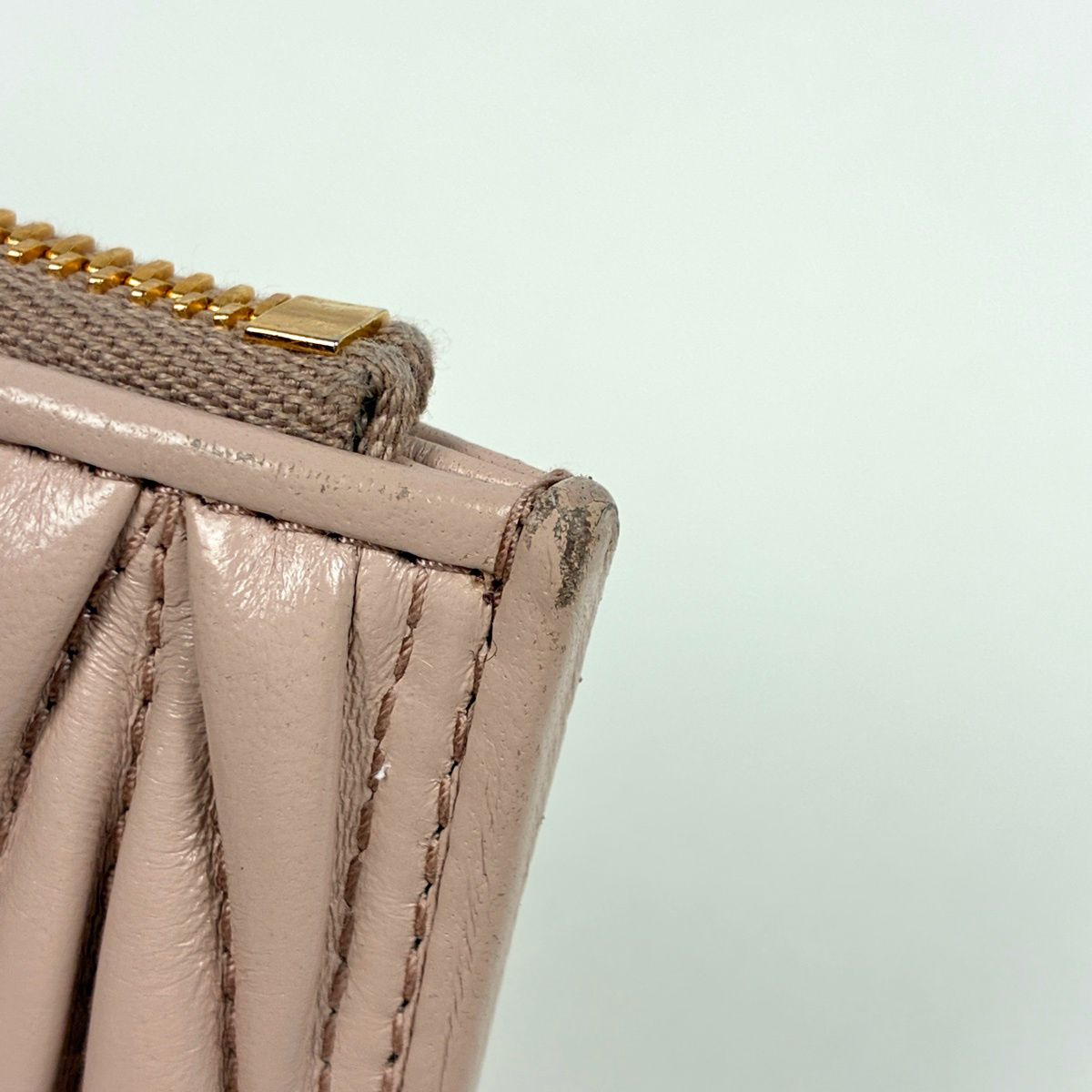 Miu Miu Card Case Matelasse Coin Purse Leather Pink — view 5