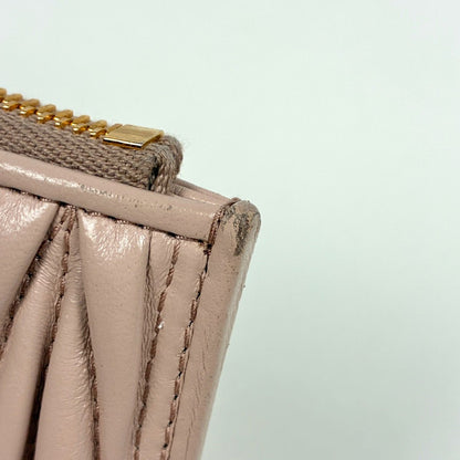 Miu Miu Card Case Matelasse Coin Purse Leather Pink — view 5