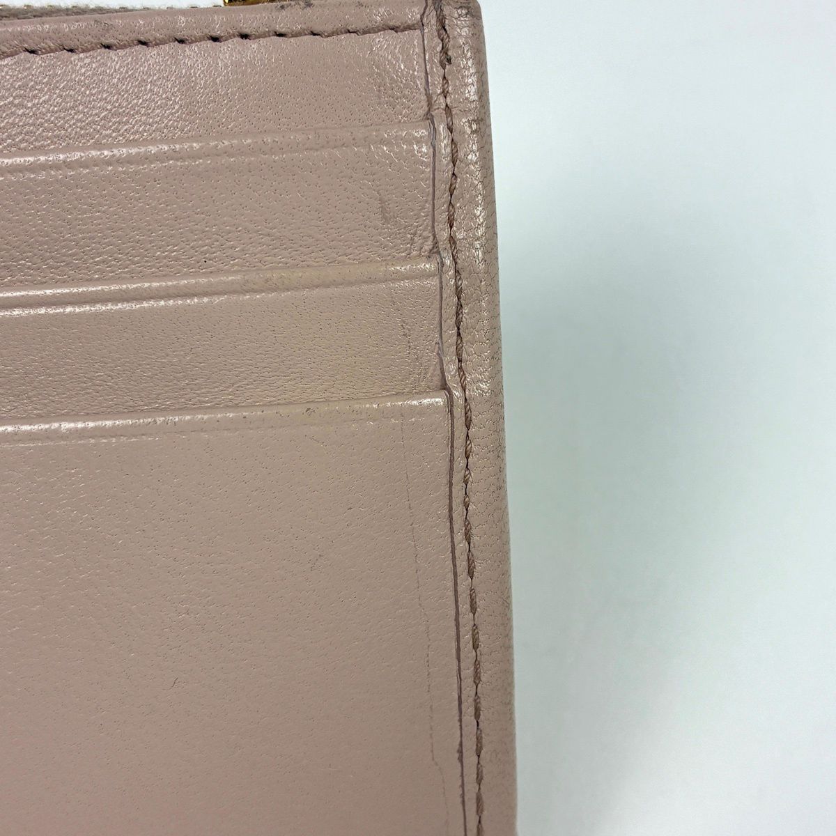 Miu Miu Card Case Matelasse Coin Purse Leather Pink — view 4