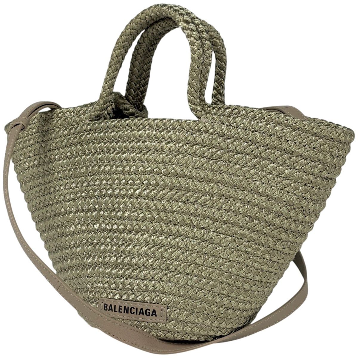 Balenciaga Handbag Ibiza Small Basket 2-Way Nylon Green
