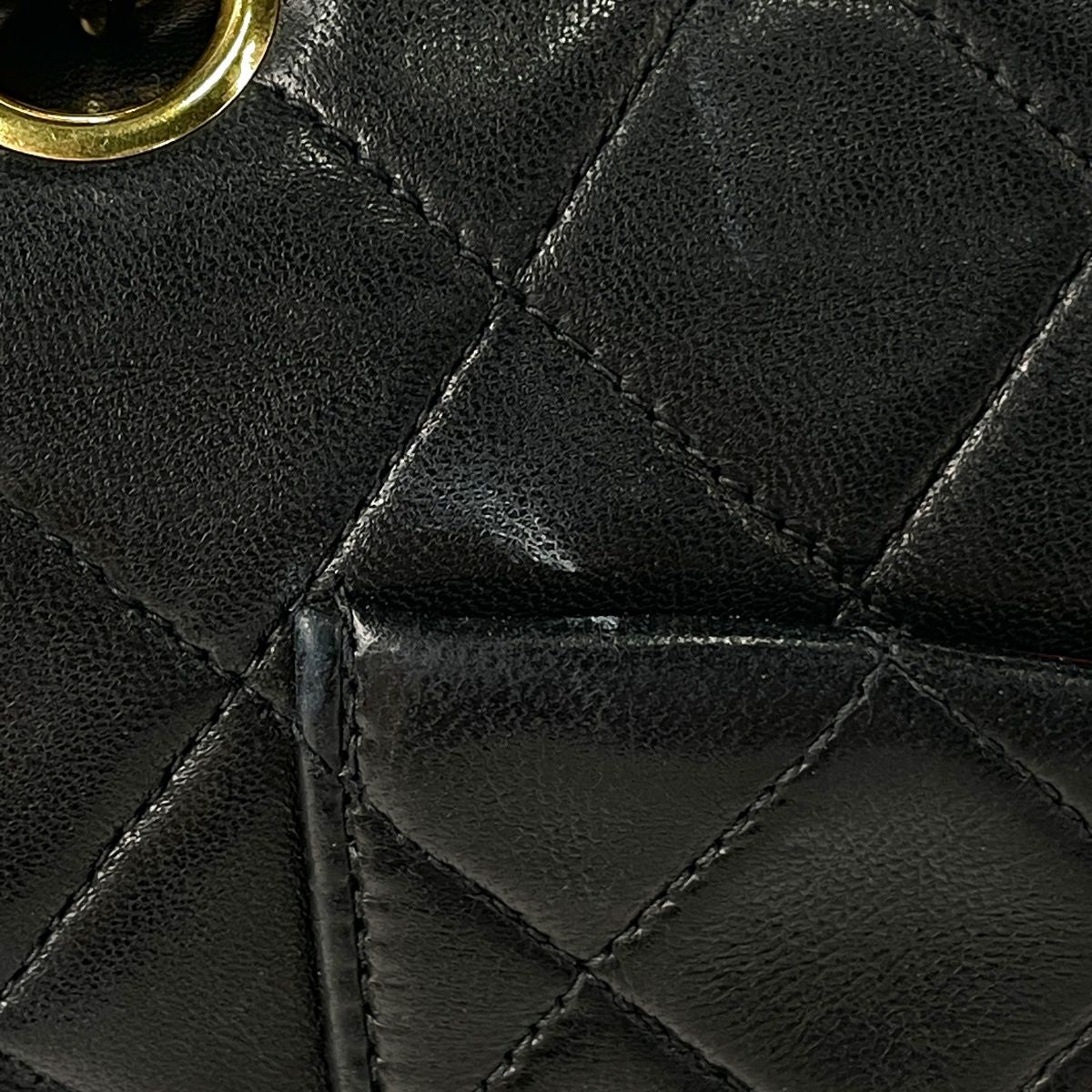 Chanel Shoulder Bag Quilted Double Flap CC Logo Leather Black — view 5