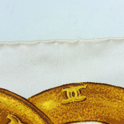 Chanel Scarf CC Logo Silk White Multicolor — view 4