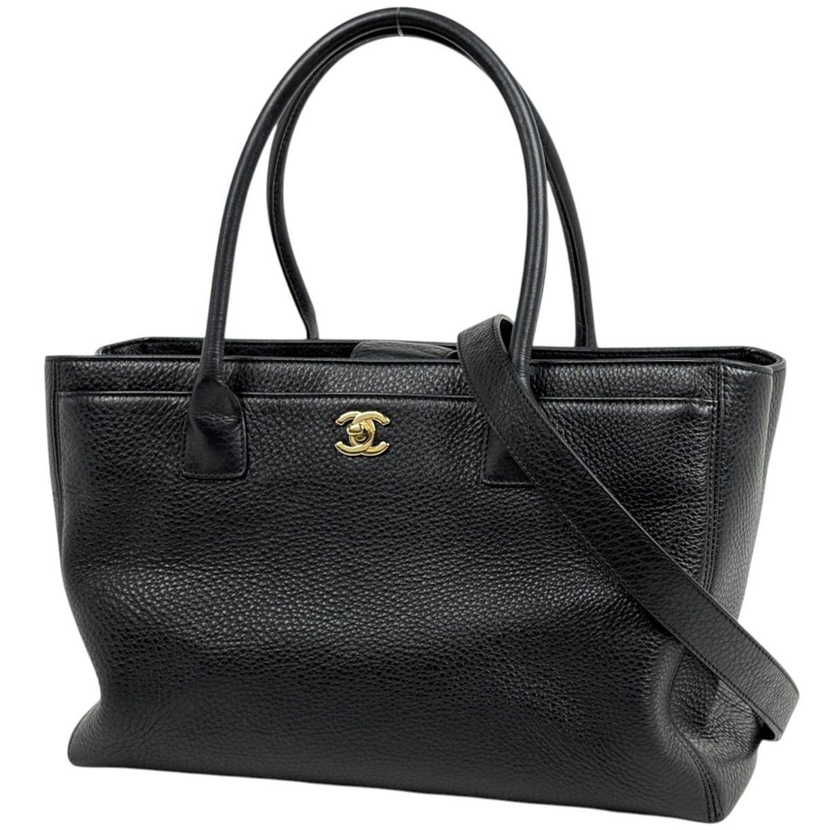 Chanel Tote Executive Line CC Logo Leather Black
