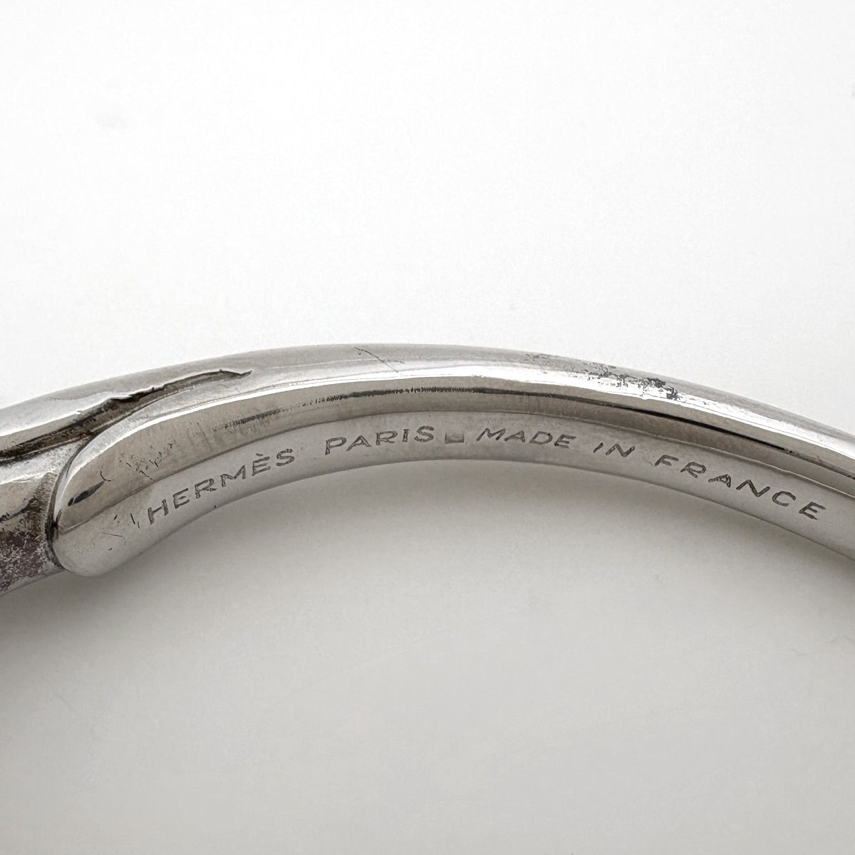 Hermes Bangle Cheval Hose Metal Silver Bracelet — view 6