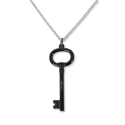 Tiffany & Co 925 Titanium Key Pendant Necklace