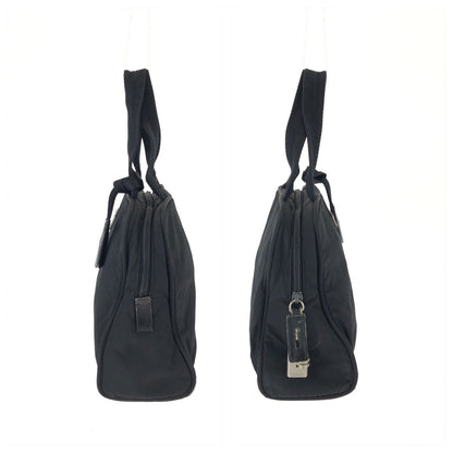 Prada Tessuto Black Silver Nylon Handbag — view 8
