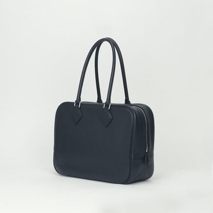Hermes Plume 28 Tote Evercolor Blue Indigo Navy Silver Handbag Business — view 2