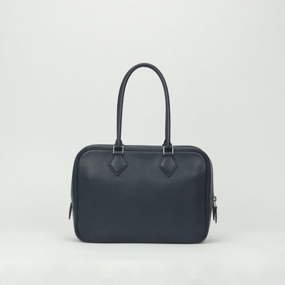 Hermes Plume 28 Tote Evercolor Blue Indigo Navy Silver Handbag Business — view 3