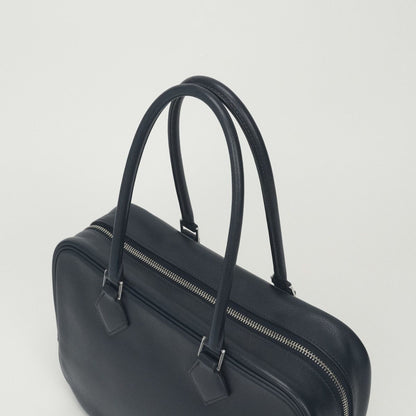 Hermes Plume 28 Tote Evercolor Blue Indigo Navy Silver Handbag Business — view 4